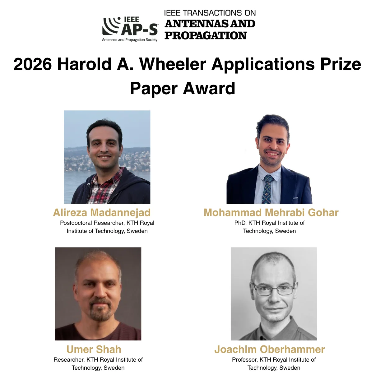 Winners of the 2026 Harold A. Wheeler Applications Prize Paper Award announced
